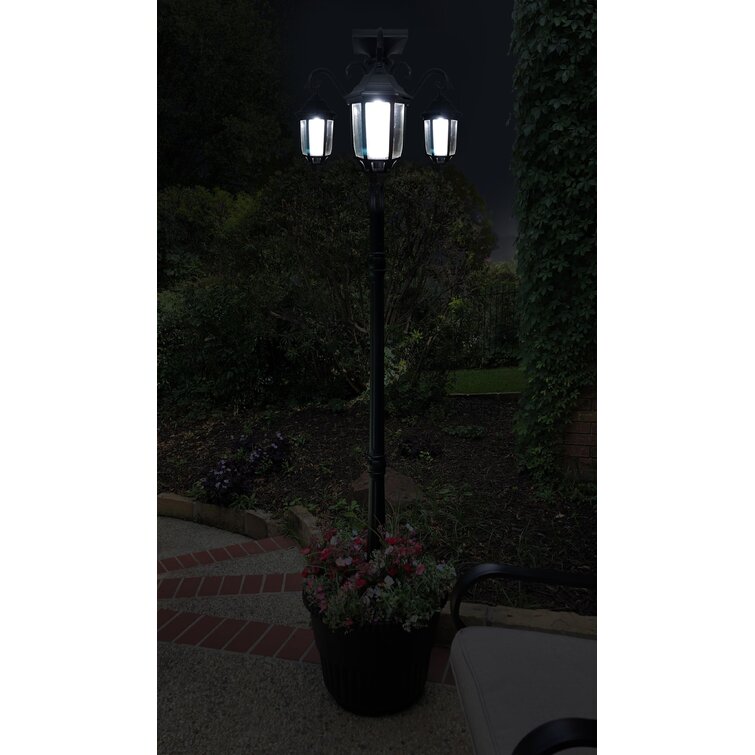 Madison solar lamp store post and planter